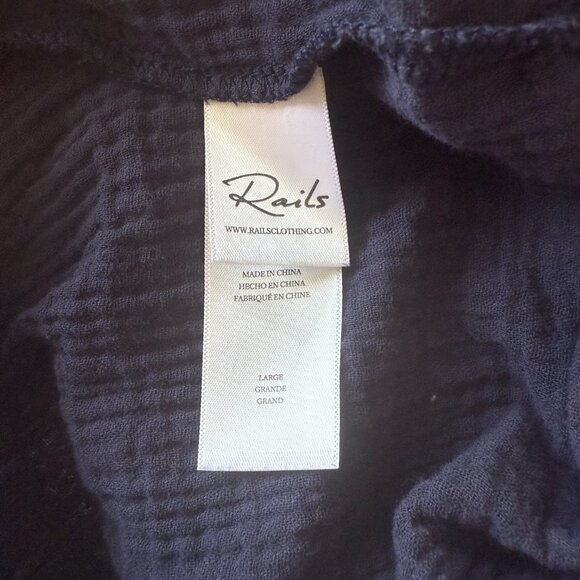 Women's L Rails Leighton Waffled Cotton Gauze Pull-On Blue Shorts - Picture 7 of 10